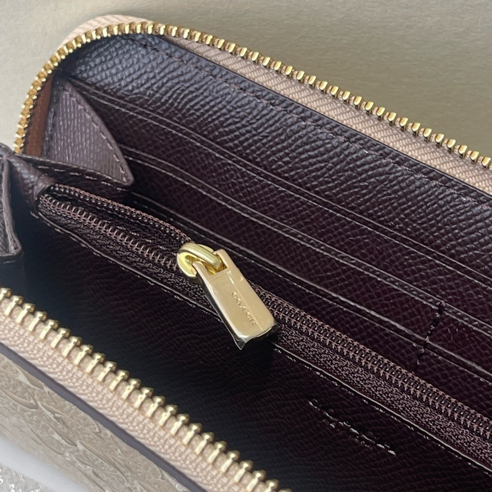 (new+card) Coach long wallet signature monogram beechwood beige taupe 7.5x4 inch - Picture 10 of 12